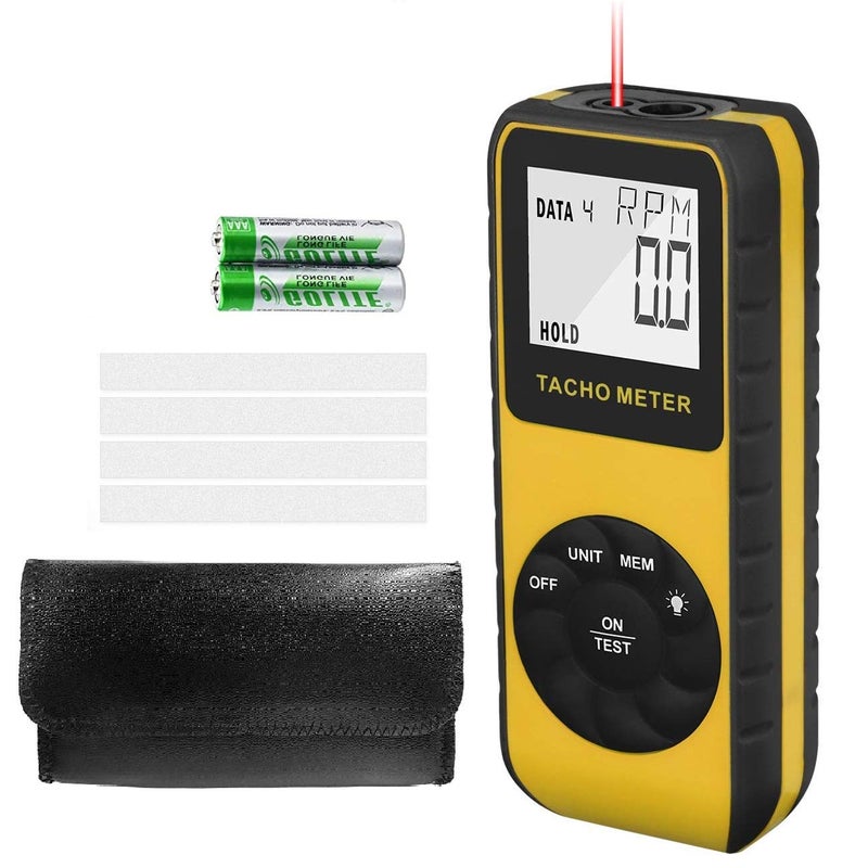 AIOMEST Photo Tachometer Non-Contact 7.0-99,999 RPM Speed Meter, AIOMEST Laser Automotive Speedometer, Tach Gauge Tester Measure RPM for Car Truck Motorcycle Engine Lawn Mower with Data Logging AI-9235C - Image 1